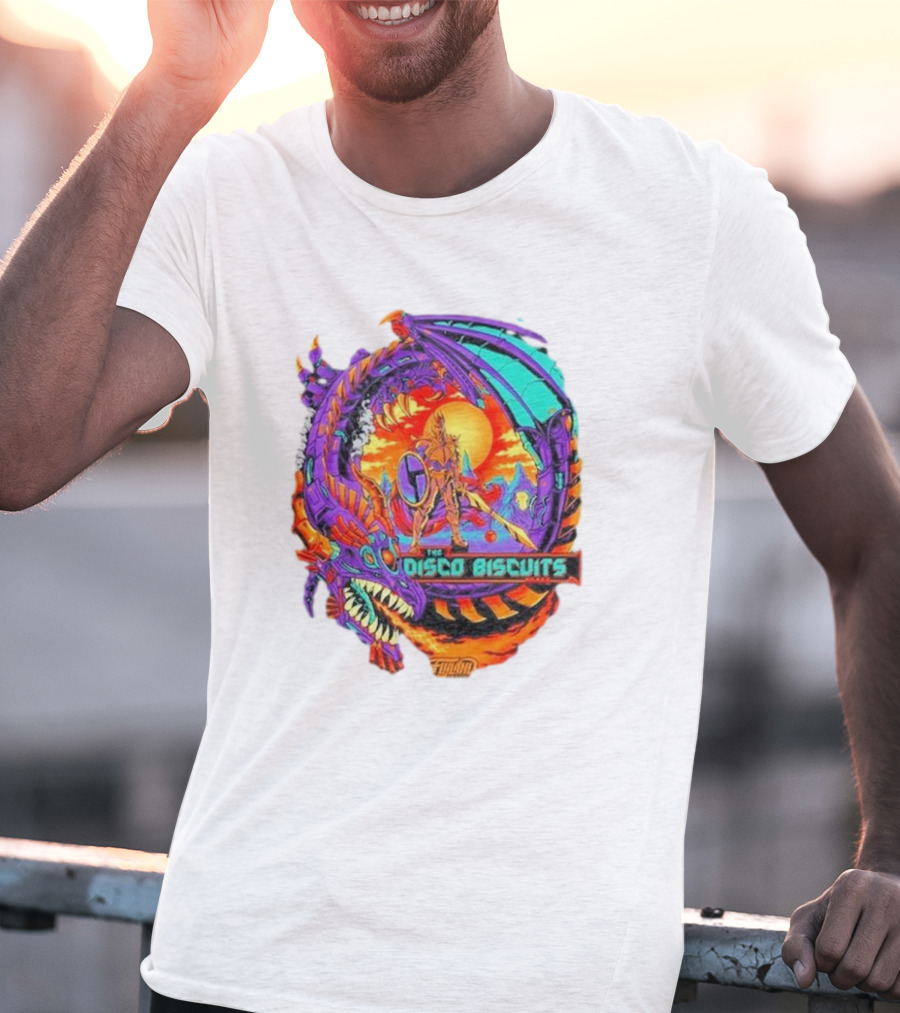 The Disco Biscuits Flyland Neon Dragon Knight Adventure T-Shirt