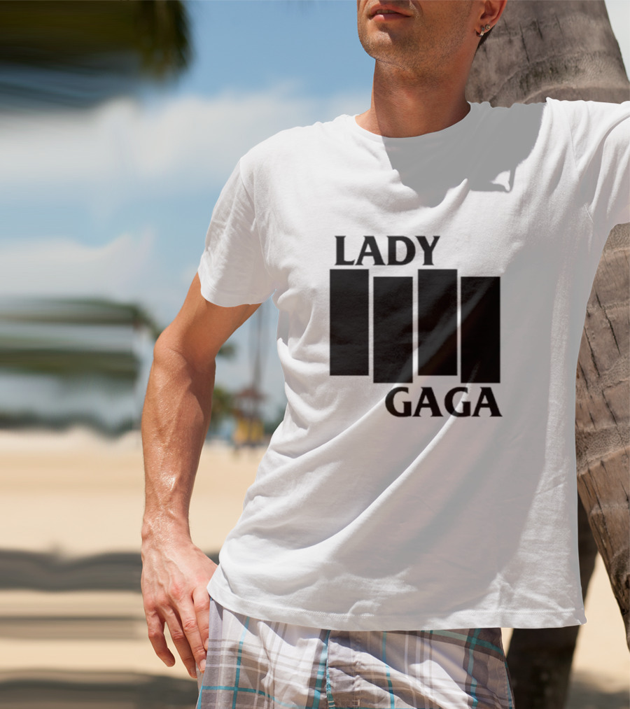 Lady Gaga Black Flag Bars T-Shirt