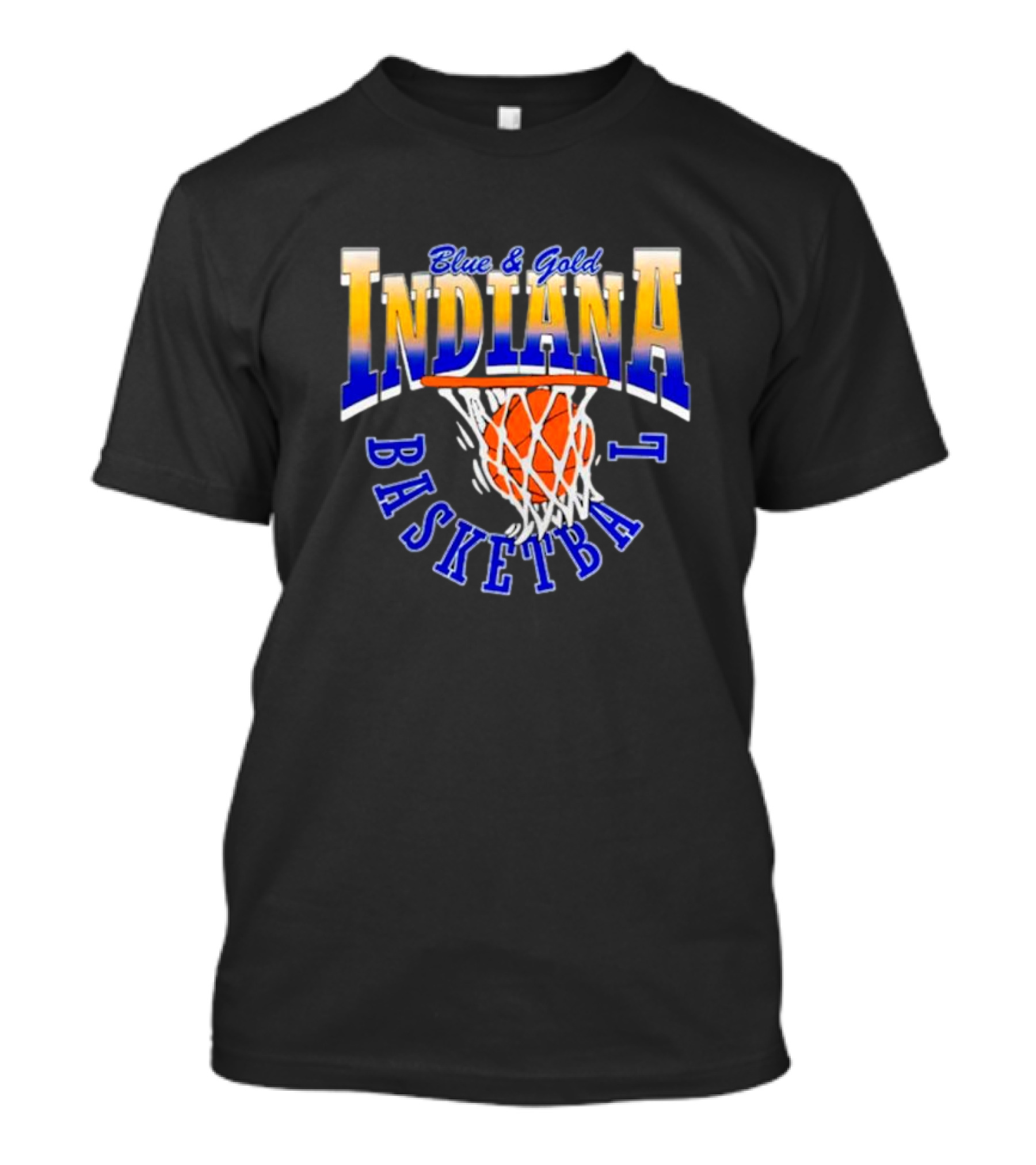 Blue And Gold Indiana Basketball 90’s Retro Style Hoops T-Shirt