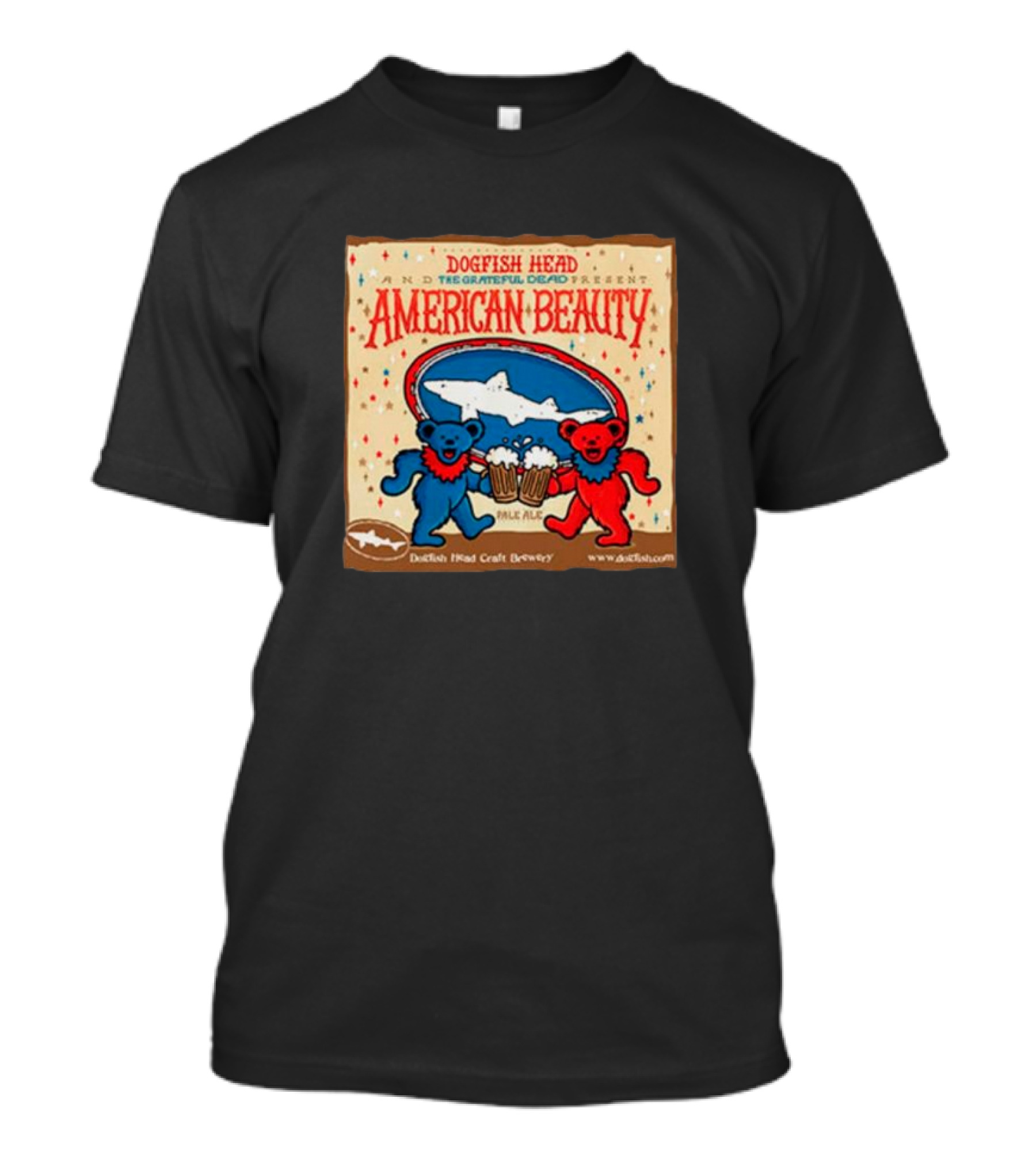 Dogfish Head The Grateful Dead Present American Beauty Pale Ale Dancing Bears Dogfish Head Craft Brewery T-Shirt