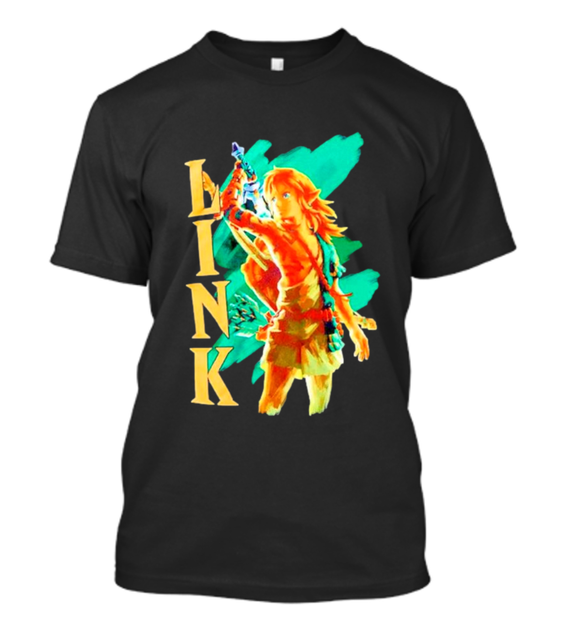 Nintendo The Legend Of Zelda Link Tears Of The Kingdom Green And Gold T-Shirt