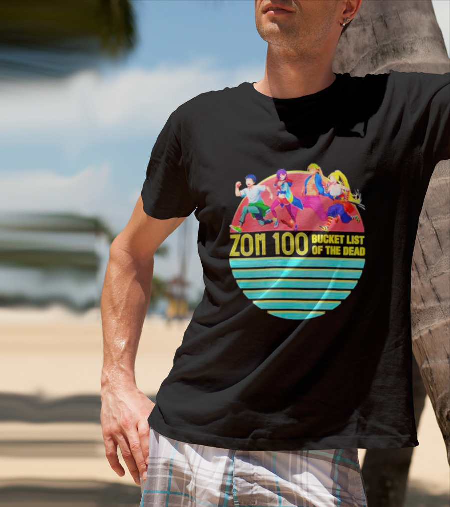 Zom 100 Bucket List Of The Dead Vintage Retro Character Circle T-Shirt