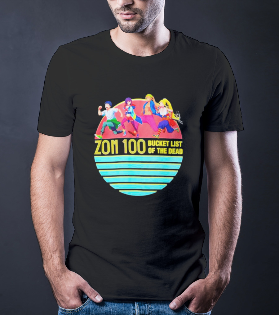 Zom 100 Bucket List Of The Dead Vintage Retro Character Circle T-Shirt