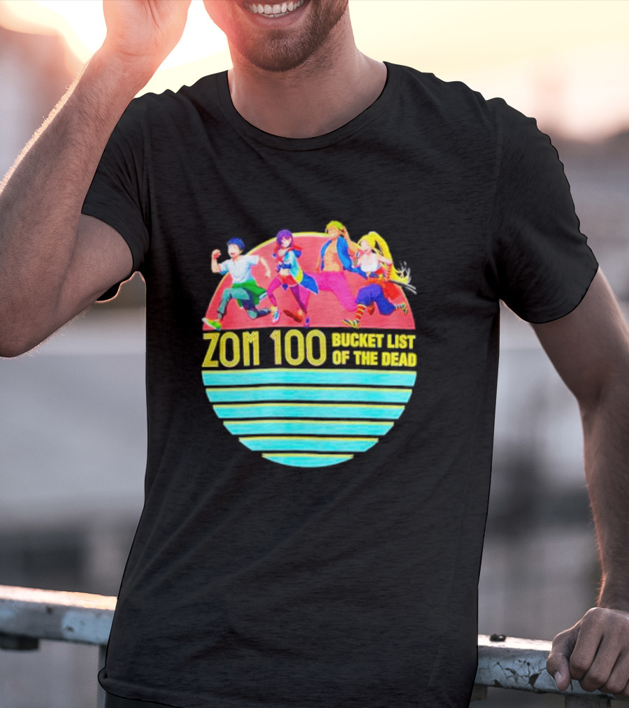 Zom 100 Bucket List Of The Dead Vintage Retro Character Circle T-Shirt
