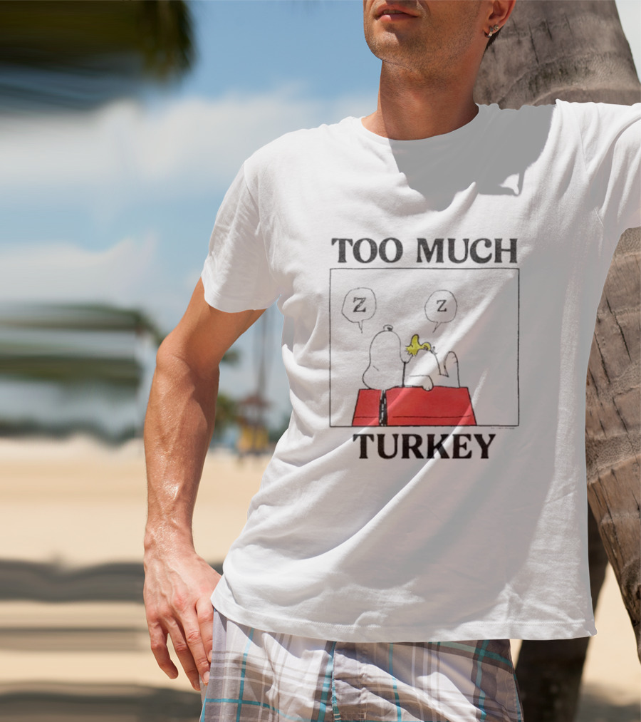 Peanuts Snoopy Woodstock Too Much Turkey ZZZ T-Shirt