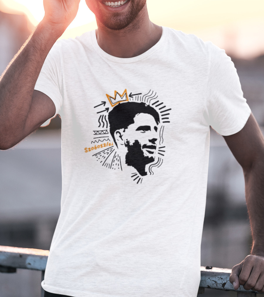 Dominik Szoboszlai Liverpool Iconic Crown Sketch T-Shirt