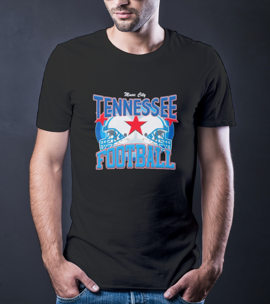 Music City Tennessee Football Helmets Star T-Shirt