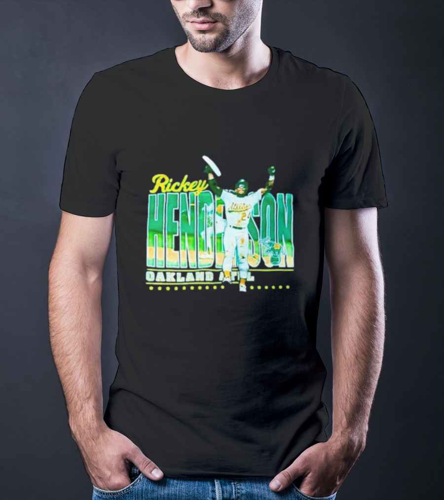 Rickey Henderson Oakland Athletics 24 Baseball Legend T-Shirt