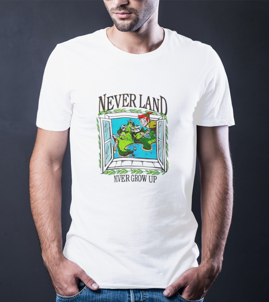 Neverland Never Grow Up Window Disney Peter Pan T-Shirt