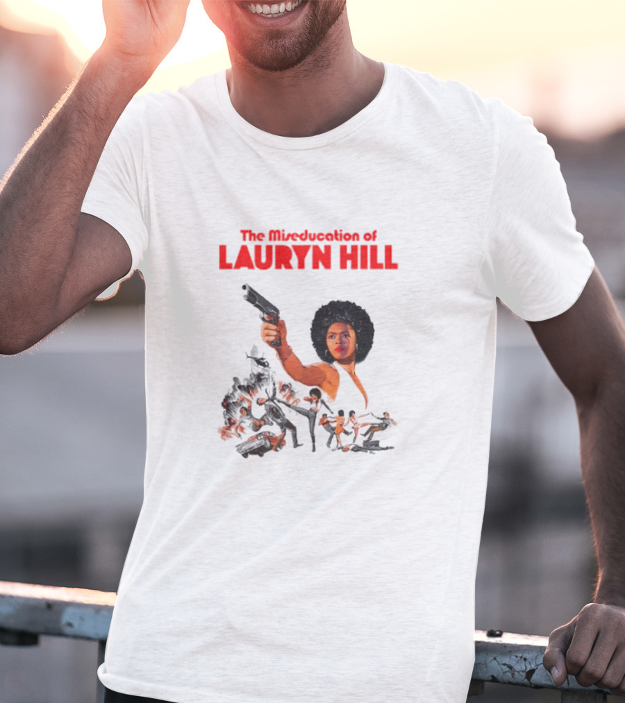 The Miseducation Of Lauryn Hill Vintage Blaxploitation-Inspired Art Gun Pose T-Shirt