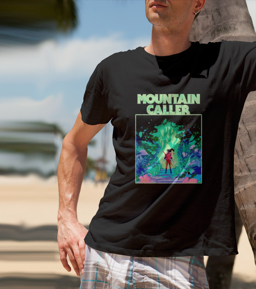 Mountain Caller Green Leaves Enchanted Forest Explorer T-Shirt