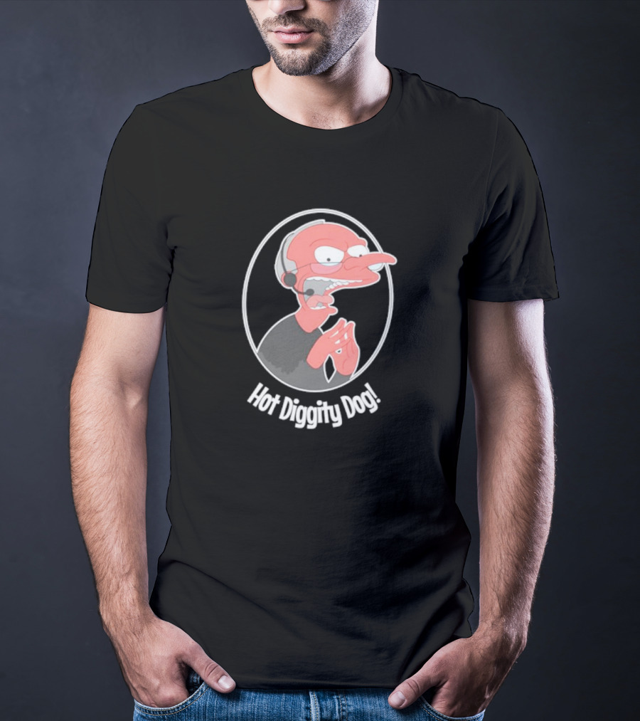 Hot Diggity Dog Mr. Brennan Cartoon Character Iconic T-Shirt