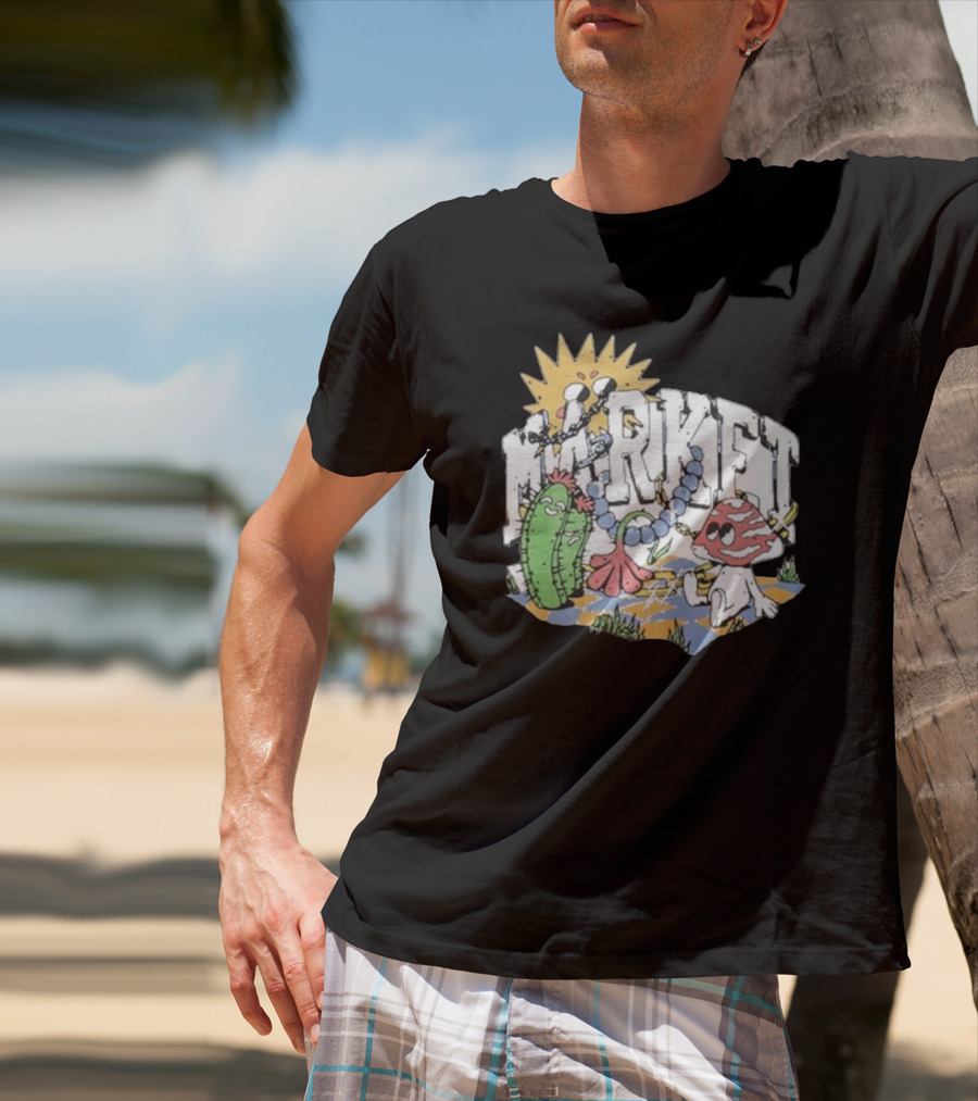 Market Fantasy Farm Mushroom Cactus Sunburst T-Shirt