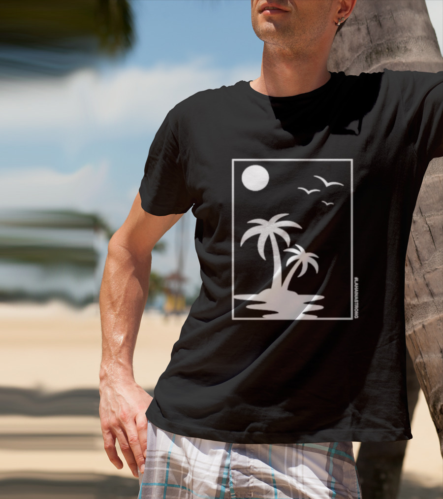 Not Enough Nelsons Lahaina Strong Palm Trees And Birds Scene T-Shirt