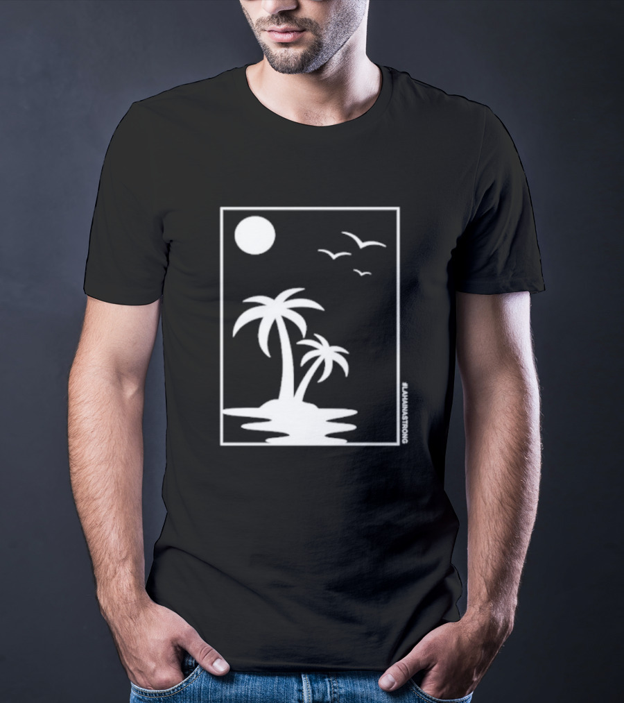 Not Enough Nelsons Lahaina Strong Palm Trees And Birds Scene T-Shirt