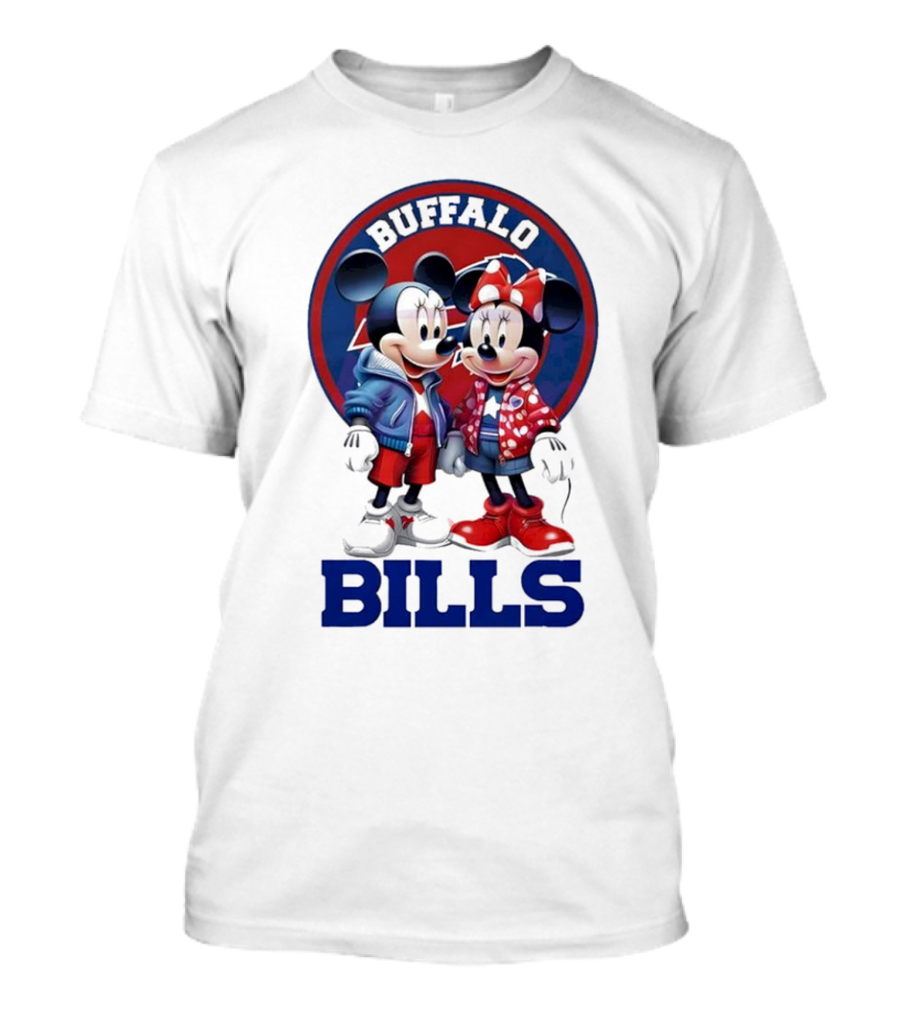 Buffalo Bills Mickey And Minnie Mouse In Team Spirit T-Shirt