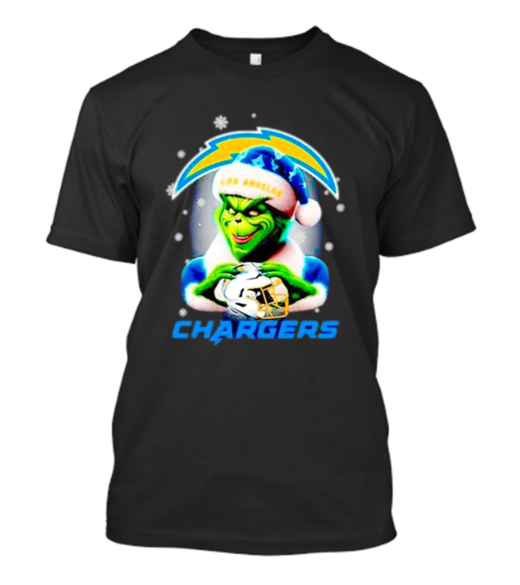 The Grinch Santa Los Angeles Chargers Christmas Holiday T-Shirt