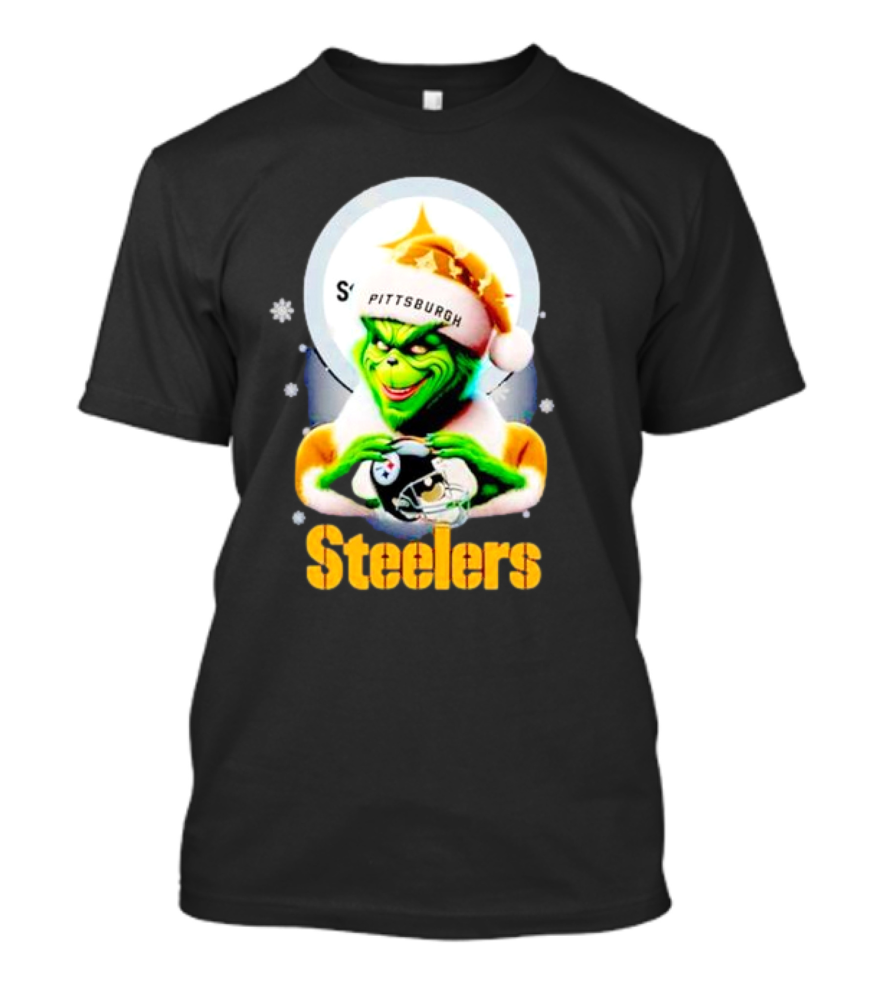 The Grinch Santa Steelers Christmas Pittsburgh Football Fan T-Shirt