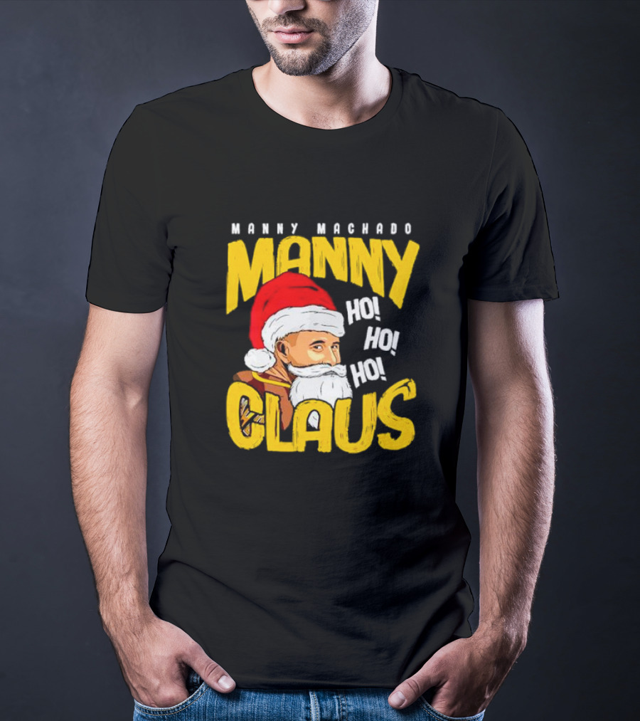 Manny Machado Manny Claus Santa Hat Ho Ho Ho T-Shirt
