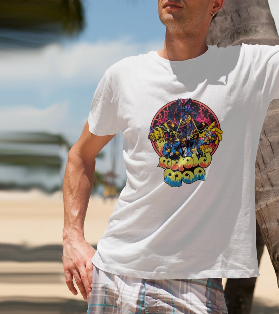 Mutoid Man CoTV Psychedelic Comic Style Superheroes With Lightning And Fiery Hands T-Shirt