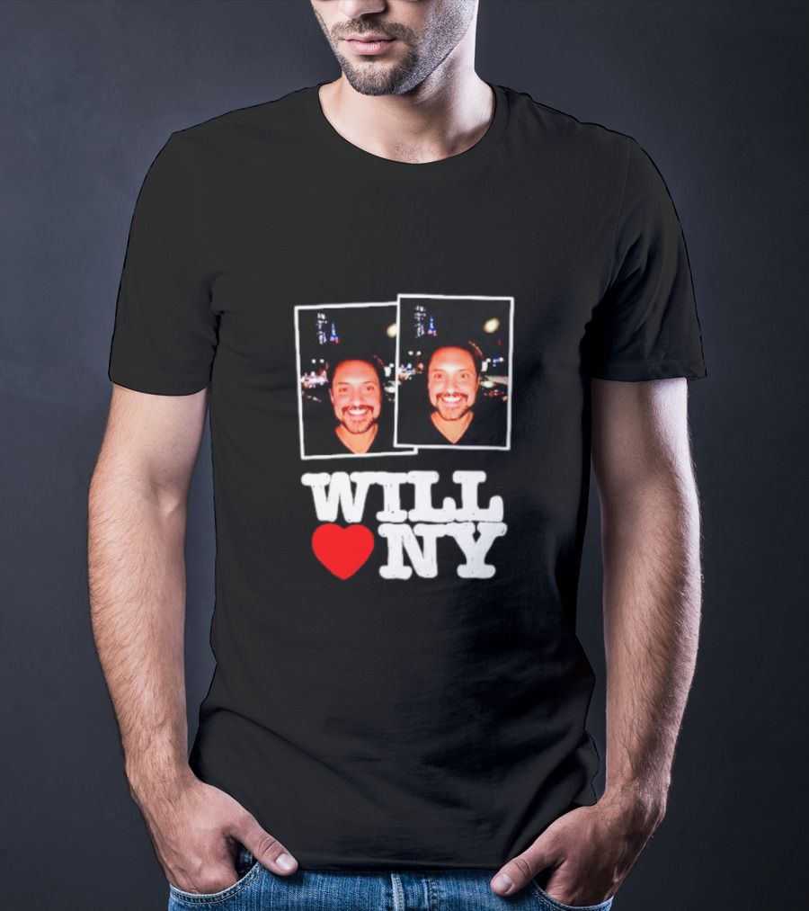 WILL ❤️ NY Double Photo Smiling Face T-Shirt
