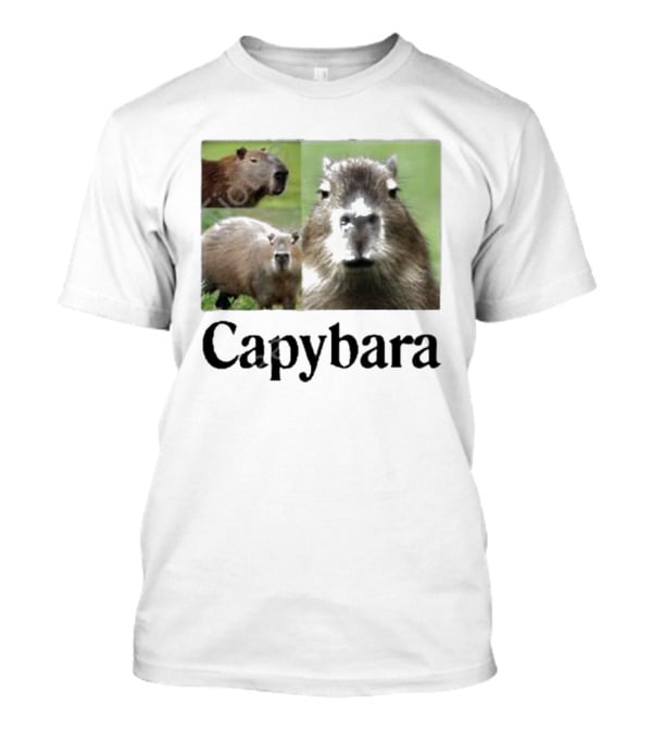 At The Moment Shop Capybara Trio Close-Up T-Shirt