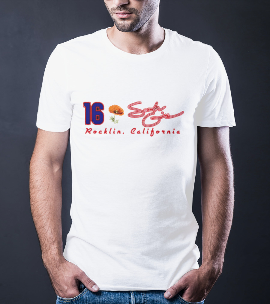 16 Sarah Giles Rocklin California Poppy Script T-Shirt