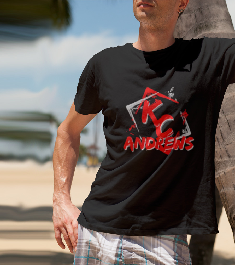 KC Andrews Red White Graffiti Style Text And Shapes T-Shirt
