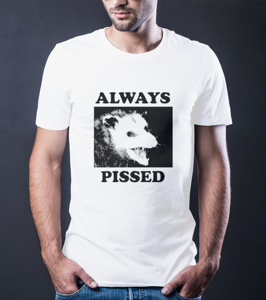 Opossum Always Pissed Black-and-White T-Shirt