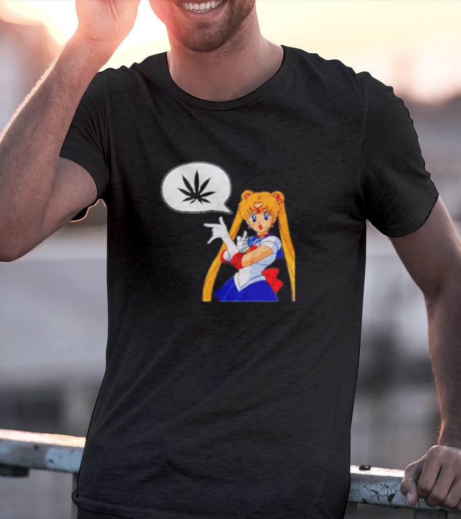 Sailor Moon Marijuana Speech Bubble Iconic Character T-Shirt