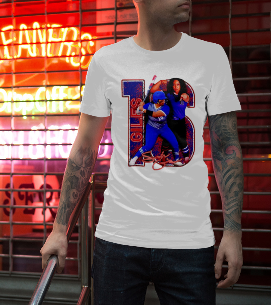 Giles 16 Softball Players Signature Sam Lodge Jessup T-Shirt