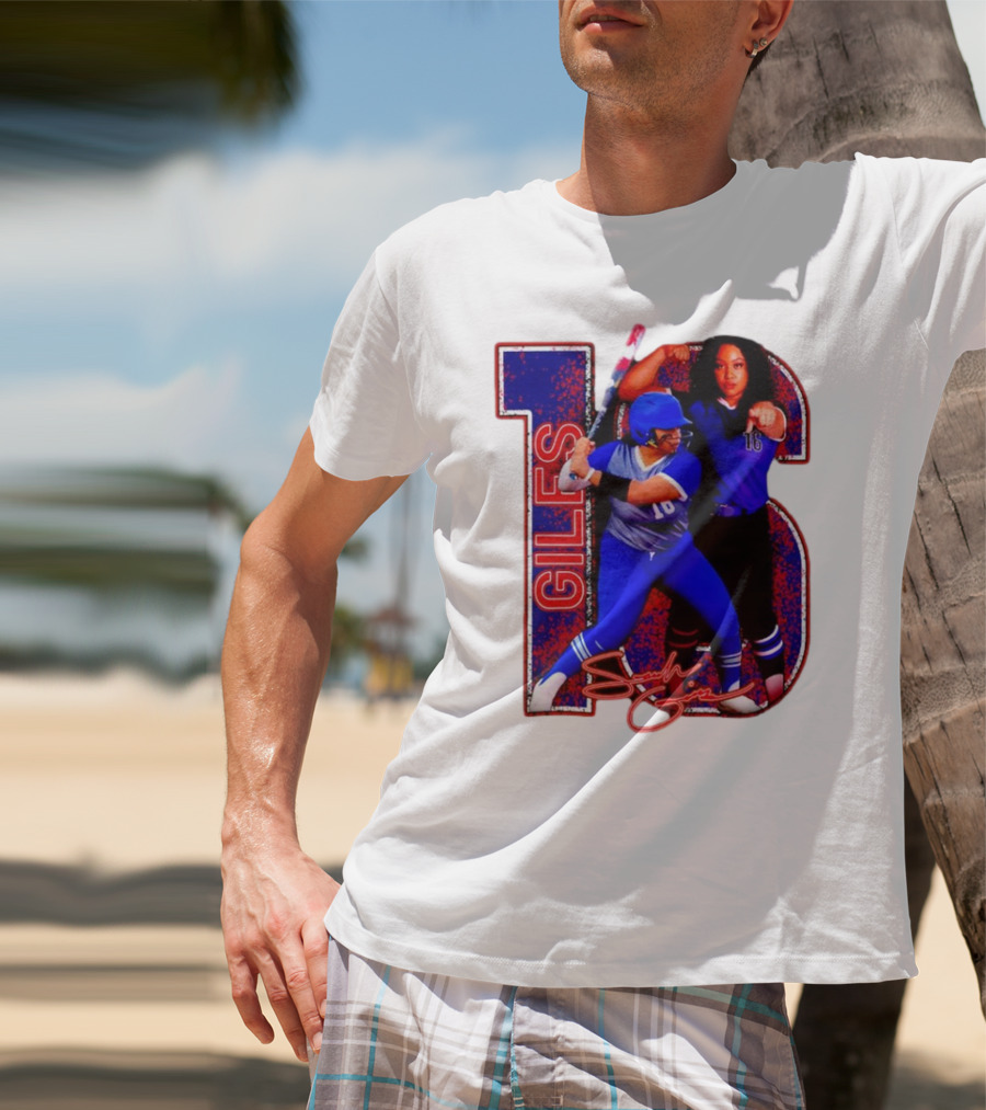Giles 16 Softball Players Signature Sam Lodge Jessup T-Shirt