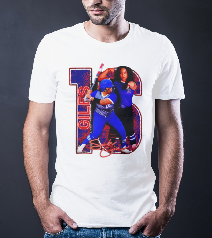 Giles 16 Softball Players Signature Sam Lodge Jessup T-Shirt