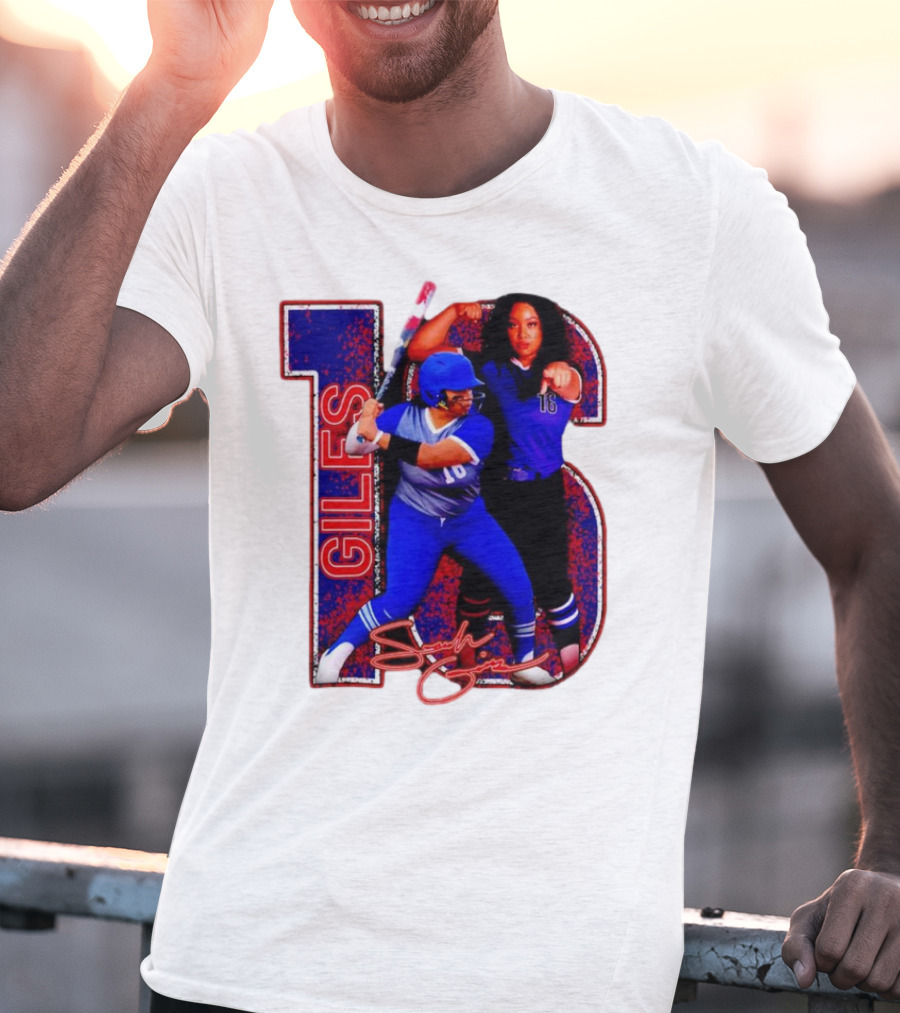 Giles 16 Softball Players Signature Sam Lodge Jessup T-Shirt