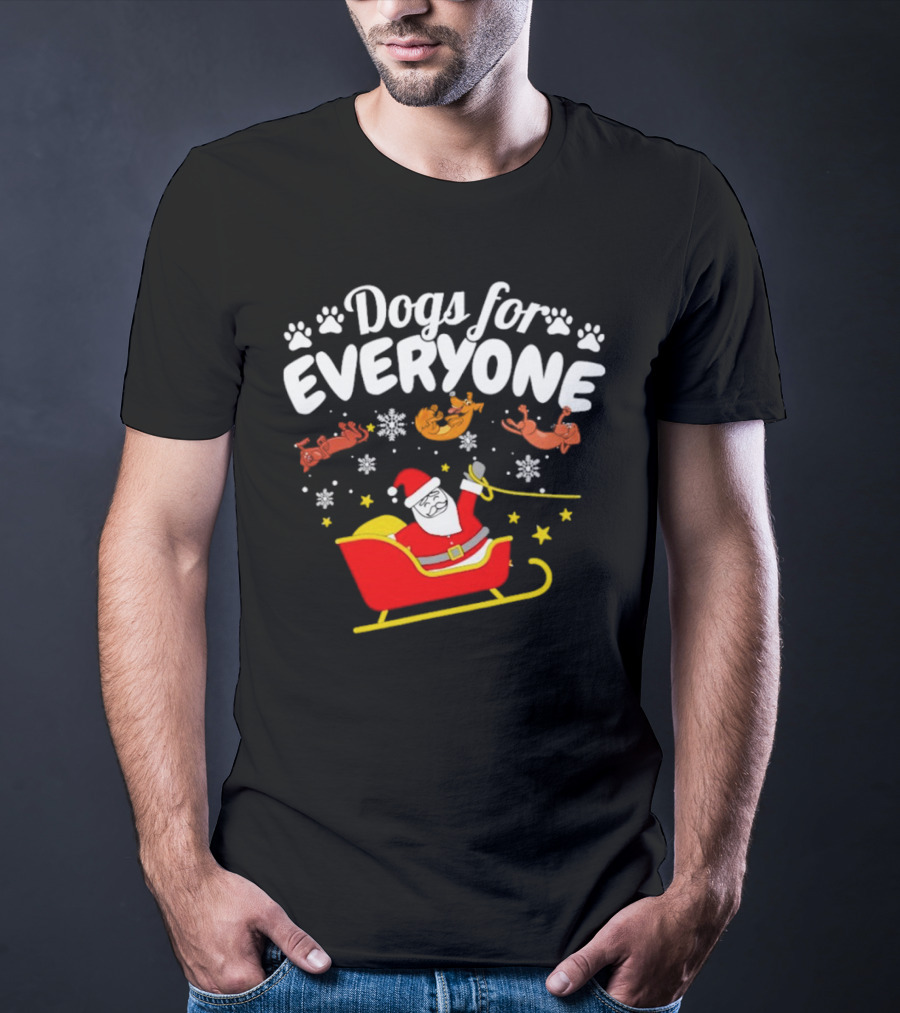 Dogs For Everyone Santa Claus Funny Christmas T-Shirt