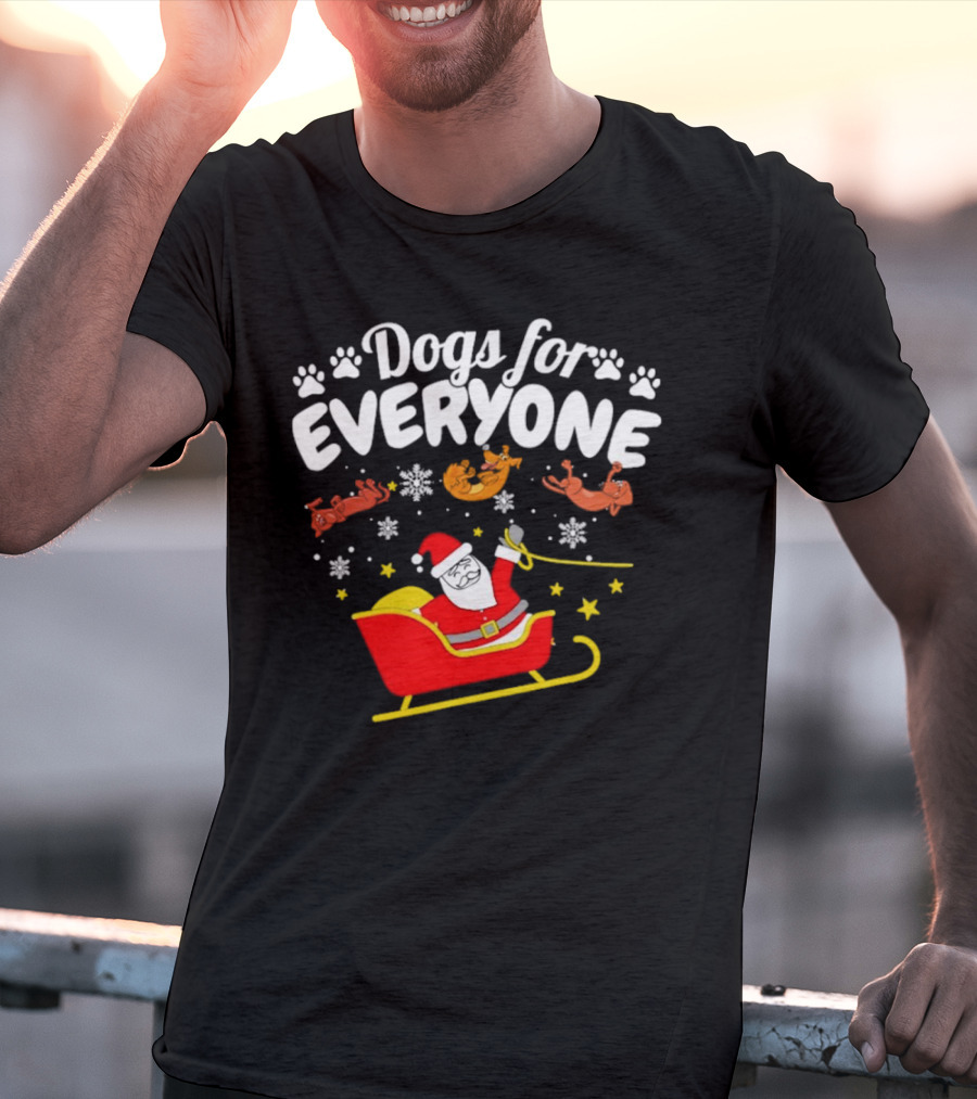 Dogs For Everyone Santa Claus Funny Christmas T-Shirt