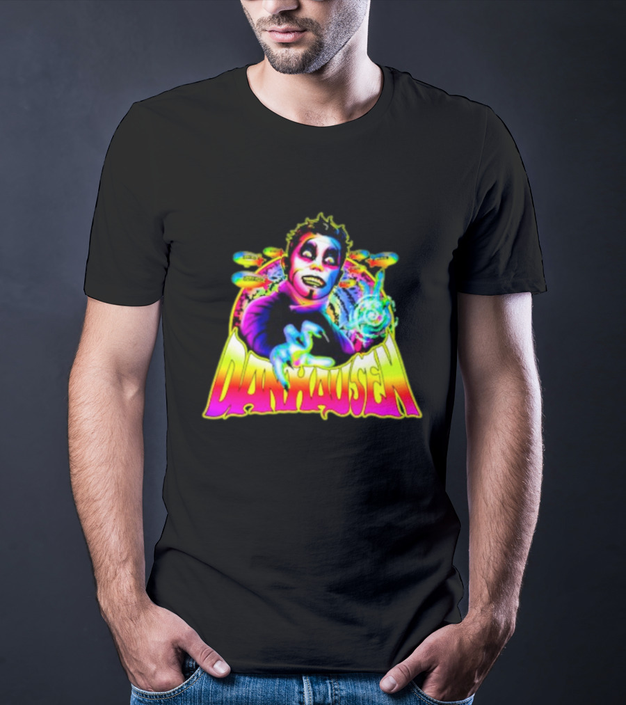 Danhausen Psychedelic Neon Art With Cosmic Whimsy T-Shirt