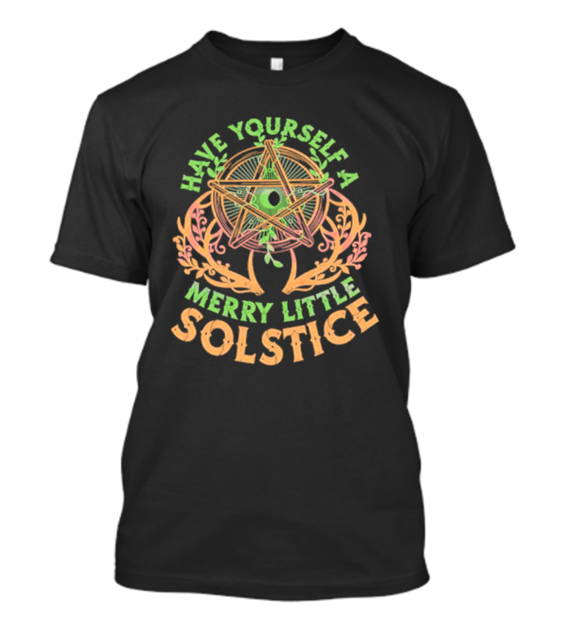 Have Yourself A Merry Little Solstice Pentagram And Leaves T-Shirt