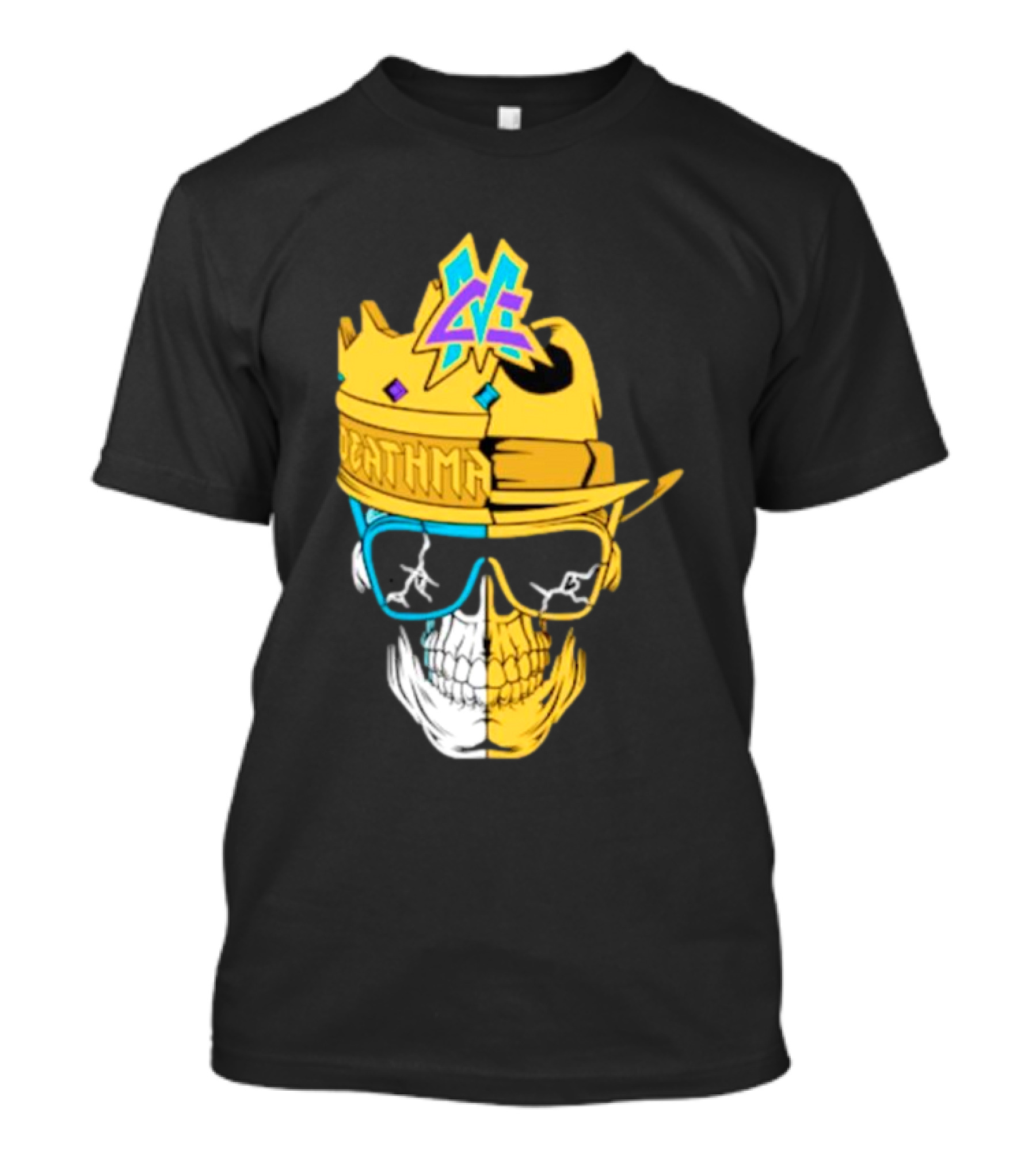 Matt Cardona Deathmatch God Crowned Skull With Sunglasses And Crown Split T-Shirt