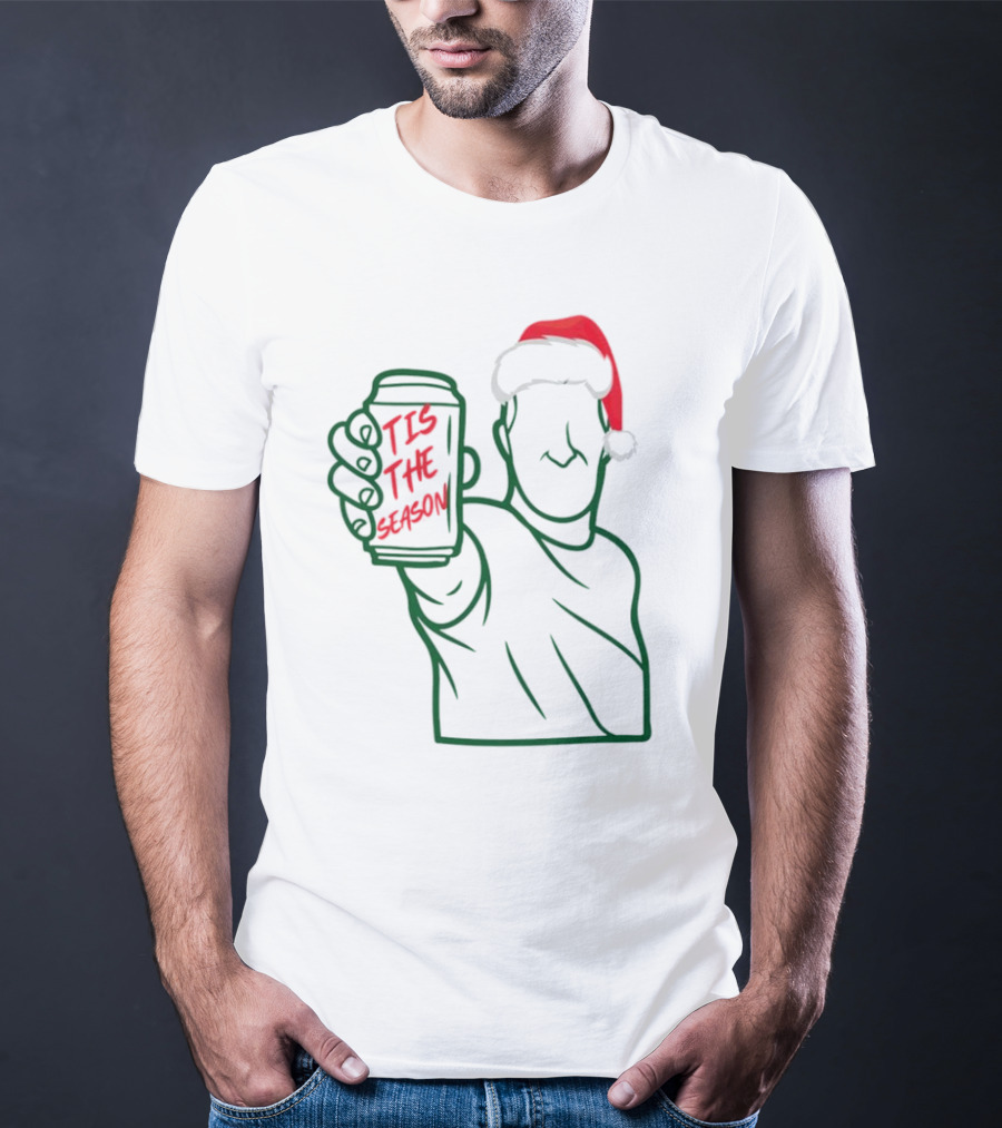 Tis The Season Beer Santa Hat Cheers T-Shirt