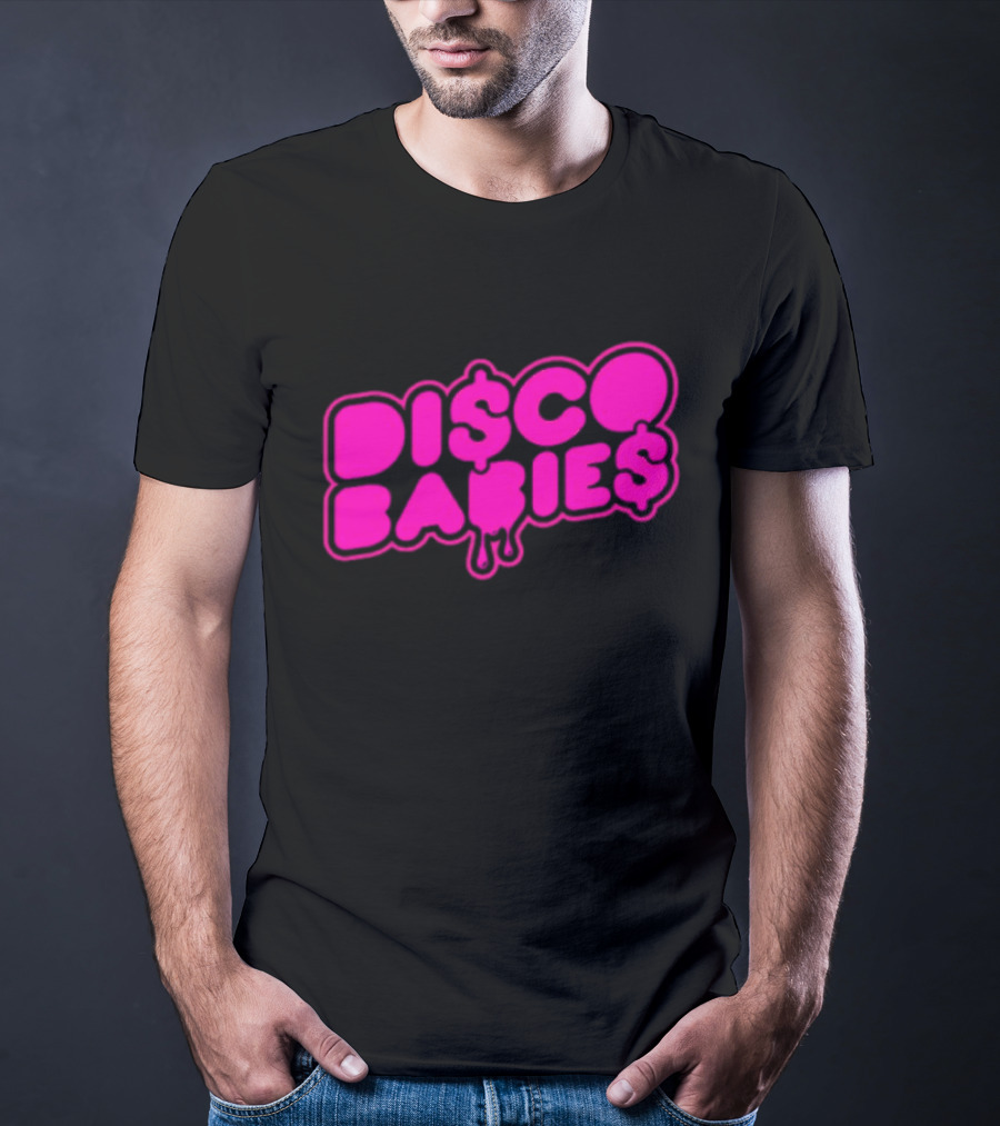 Disco Babies Neon Pink Dripping Dollar Sign Remix T-Shirt