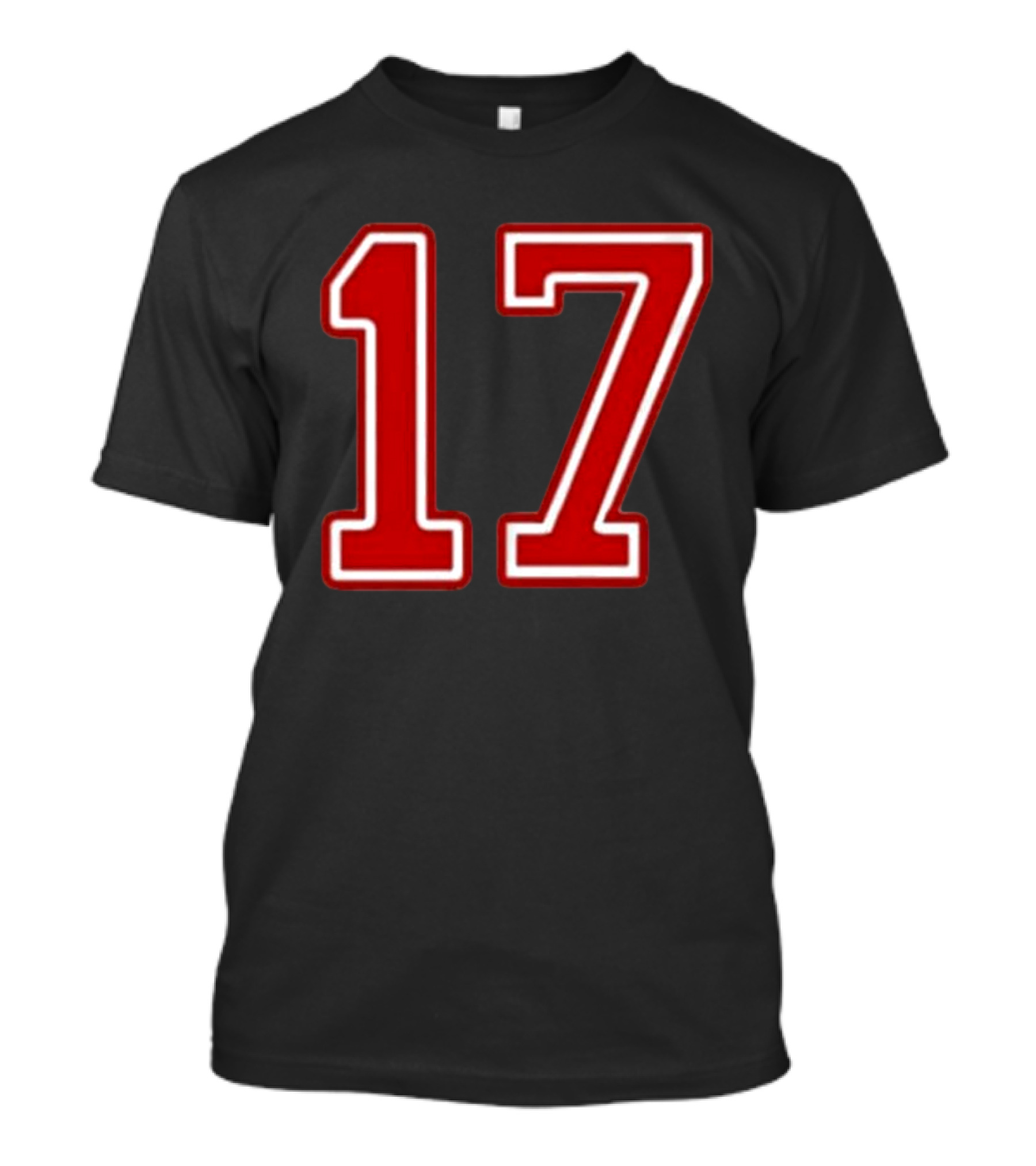 Tate Mcrae Exes Number 17 Red Bold Print T-Shirt