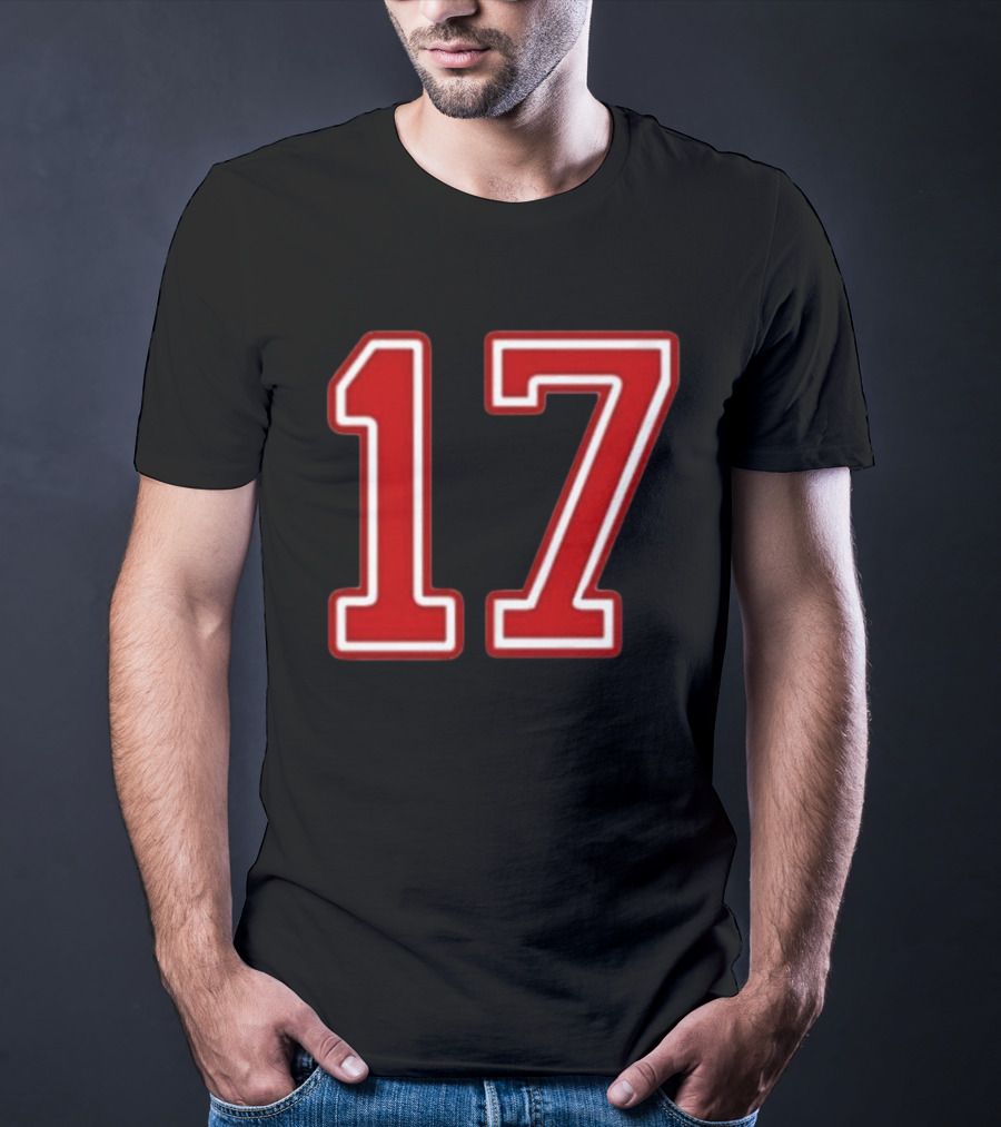 Tate Mcrae Exes Number 17 Red Bold Print T-Shirt