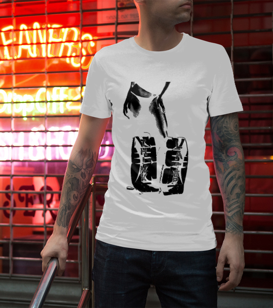 Tatemcrae Think Later Bold Legs Striking Pose In Monochrome T-Shirt