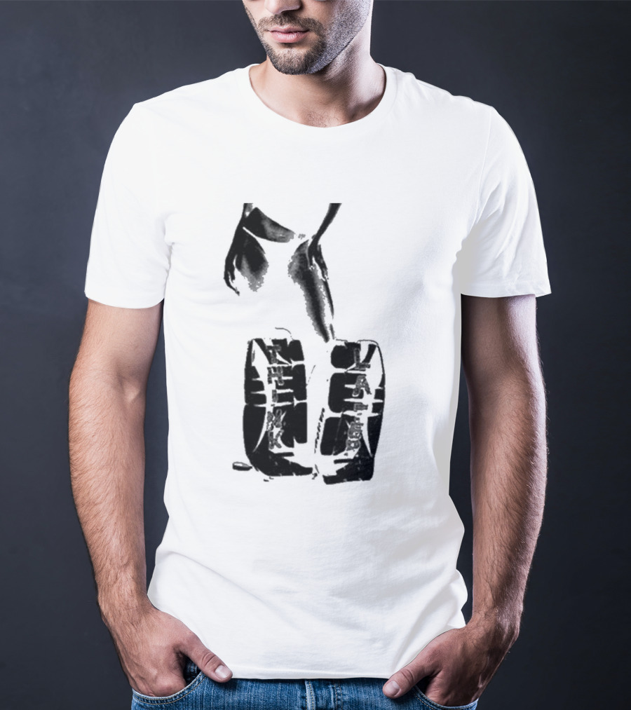 Tatemcrae Think Later Bold Legs Striking Pose In Monochrome T-Shirt