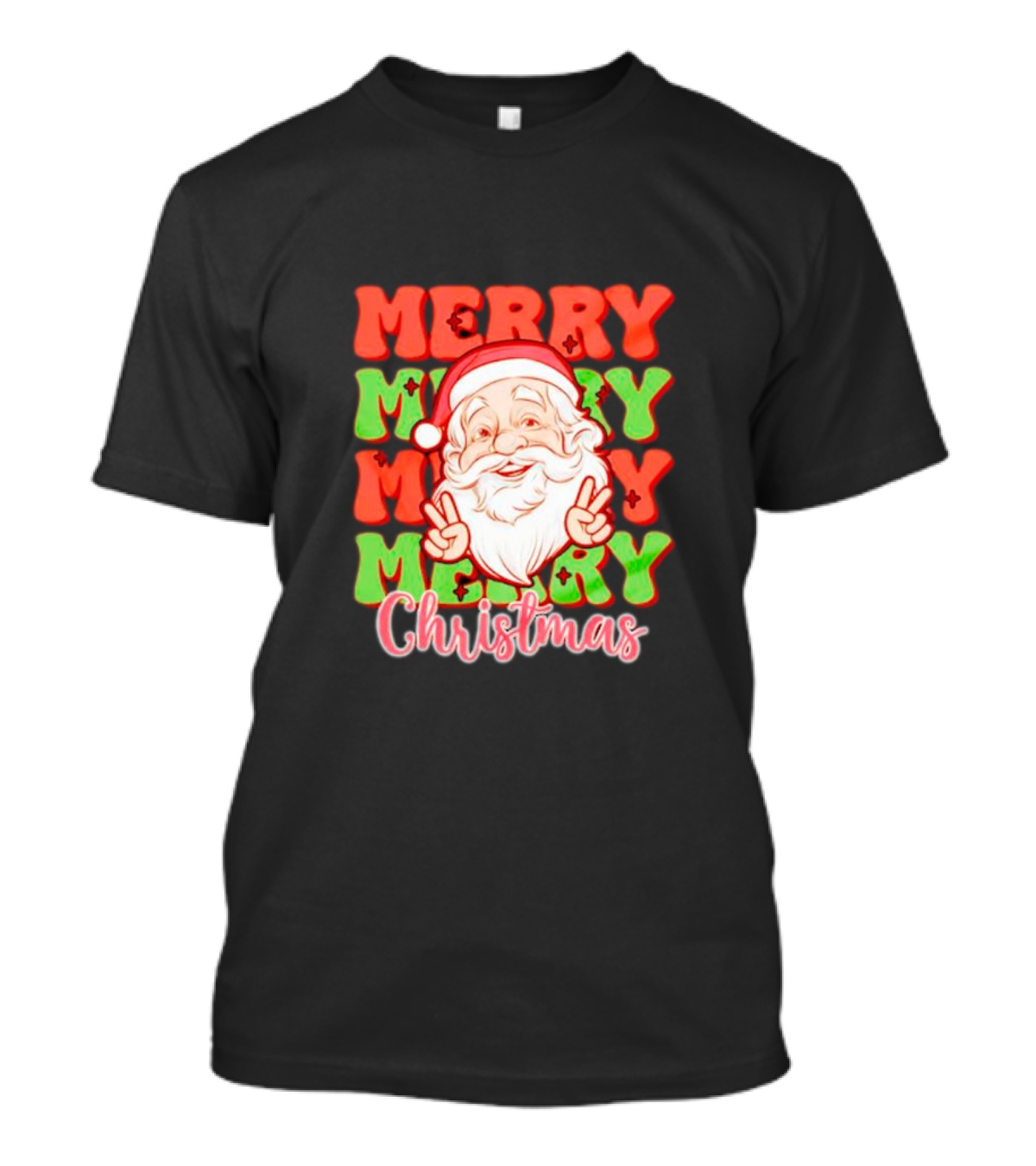 Merry Merry Merry Merry Christmas Santa T-Shirt