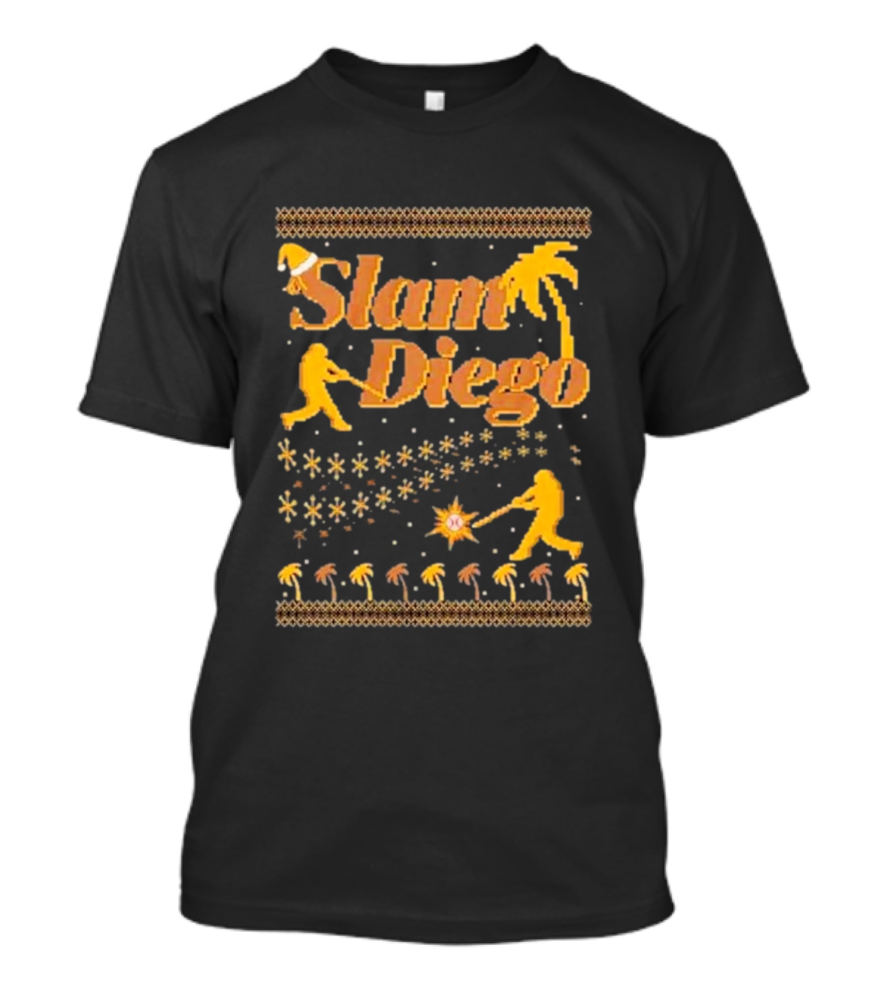 Slam Diego Retro Baseball Palm Trees Starburst T-Shirt