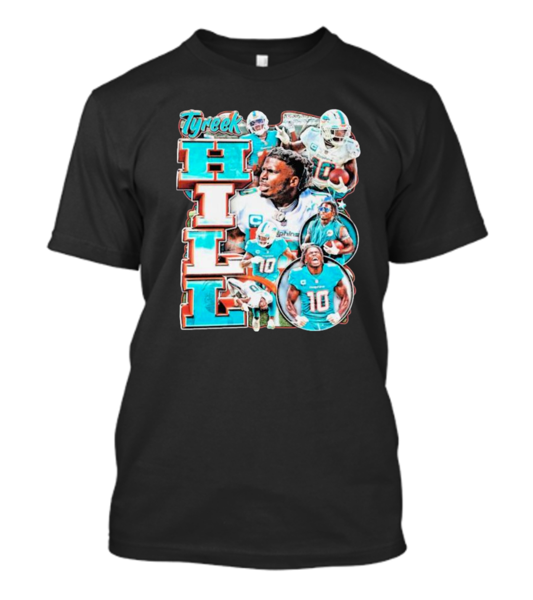 Tyreek Hill Miami Dolphins Football Player Collage T-Shirt