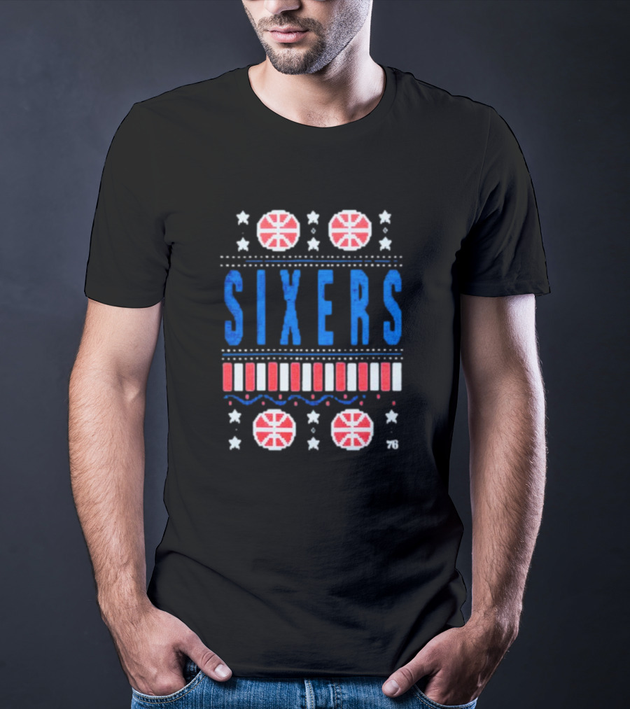 Philadelphia 76ers Sixers Holiday Basketball Stars T-Shirt