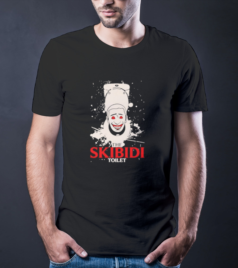 THE SKIBIDI TOILET CREEPY FACE SPLATTER T-Shirt
